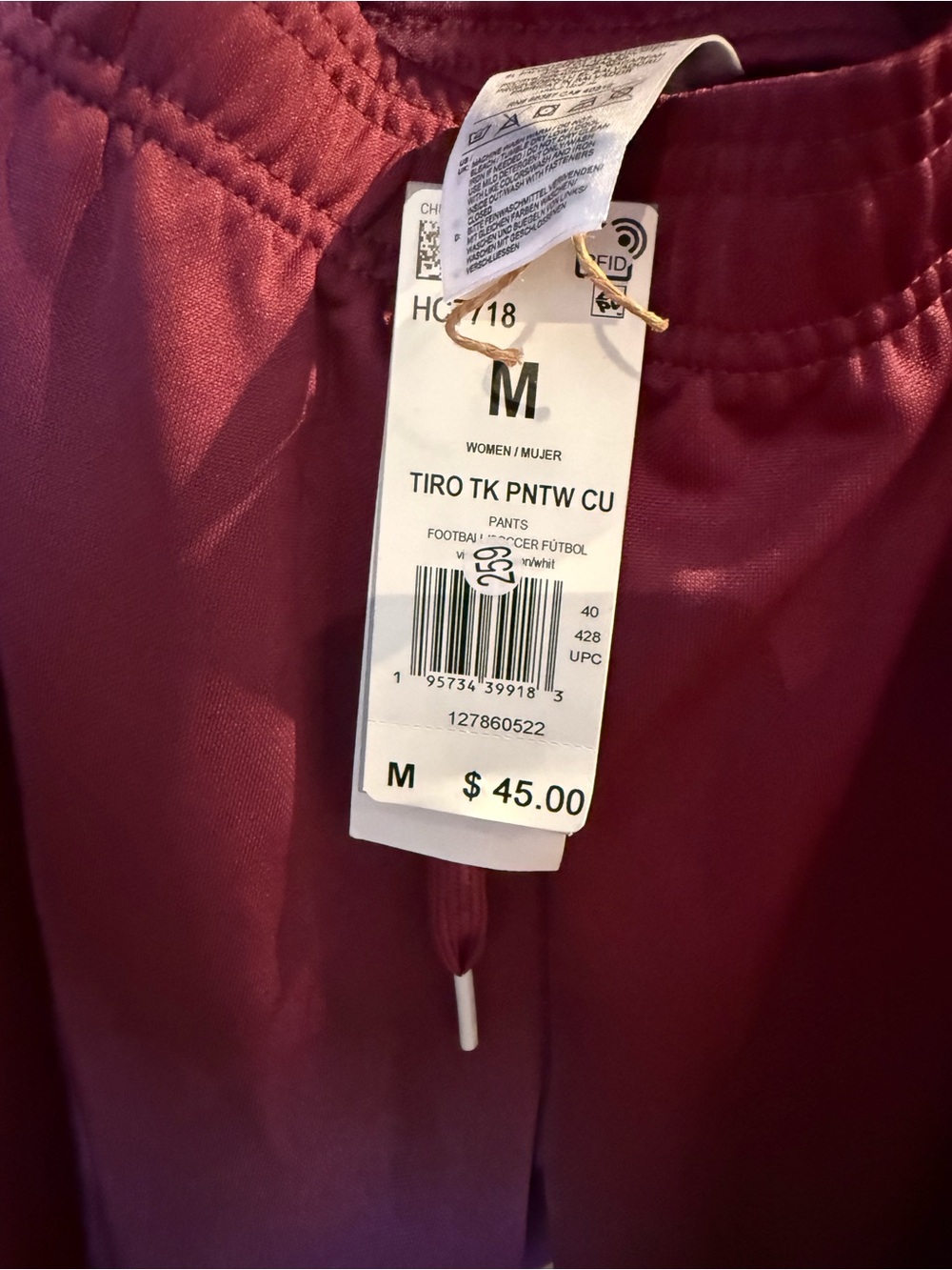 Adidas women’s Maroon Track Pants with Side Stripes size medium - Picture 3 of 4